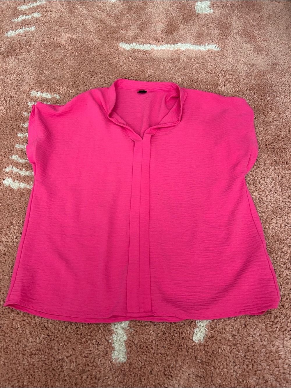 SHEIN Hot Pink Short-Sleeve Blouse